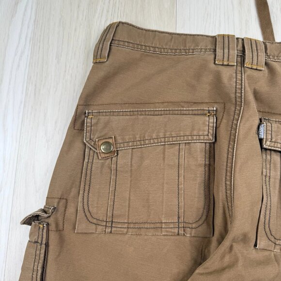 Silver Tab Mens Brown Flat Front straight Leg Classic Cargo Pants Size W30xL30 - Picture 2 of 16